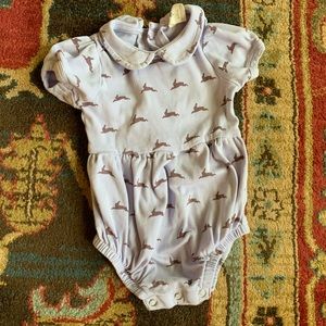 Kate Quinn Bunny Peter Pan collar romper 6-12 mos